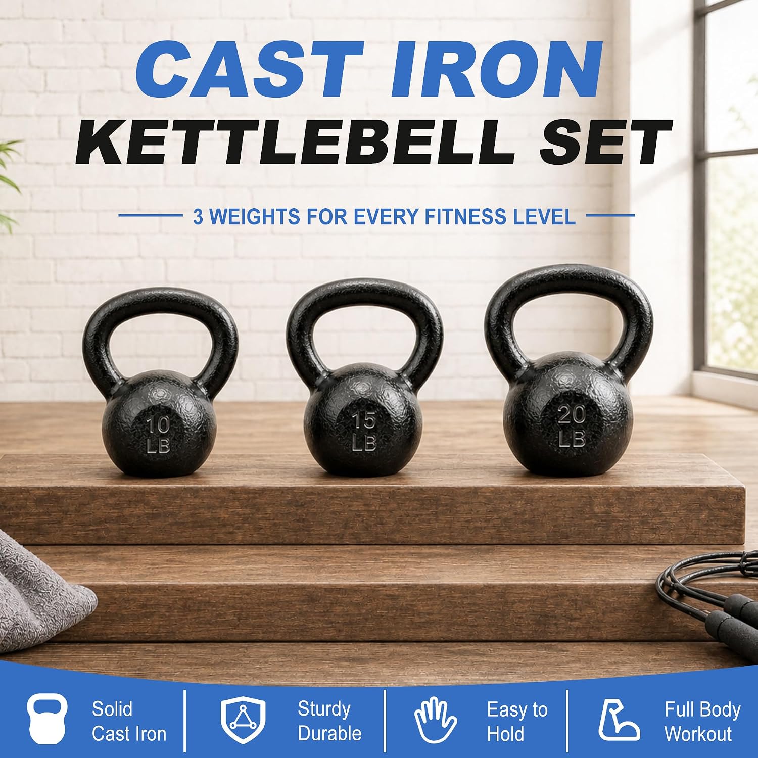 Cast Iron Kettlebells 5-50 LB  - огляд і ціна Kettlebell