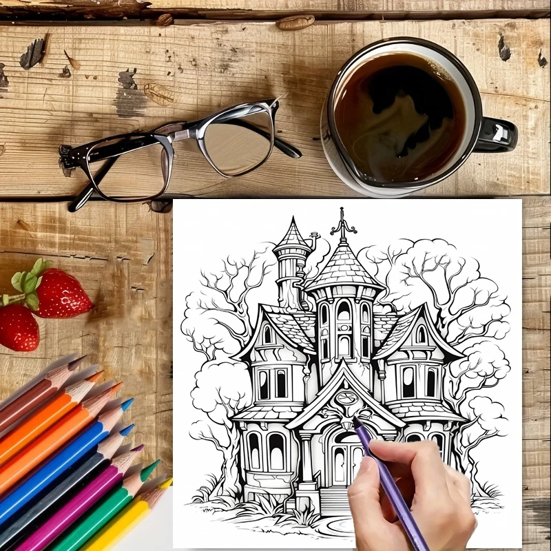 Haunted House Coloring Book fo - огляд і ціна Chalk Bag