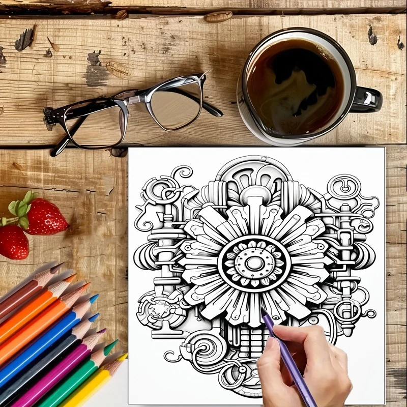Coloring Book Steampunk Flower - огляд і ціна Chalk Bag