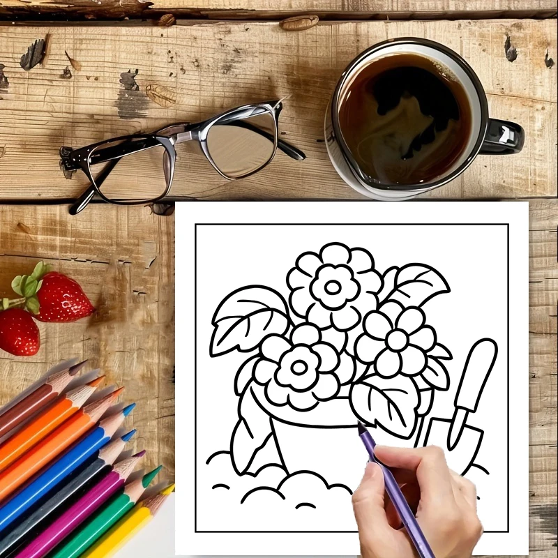 Easy Cute Flower Coloring Book - огляд і ціна Chalk Bag